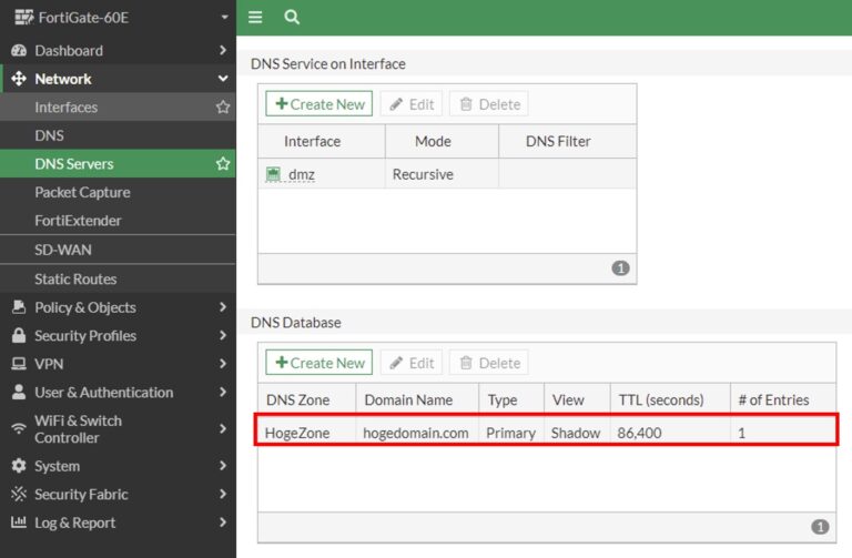 Fortigate dns server настройка